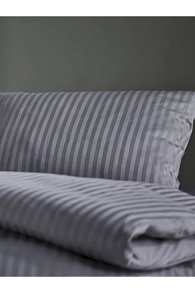 CAQQA Premium Anthracite Double Satin Duvet Cover Set