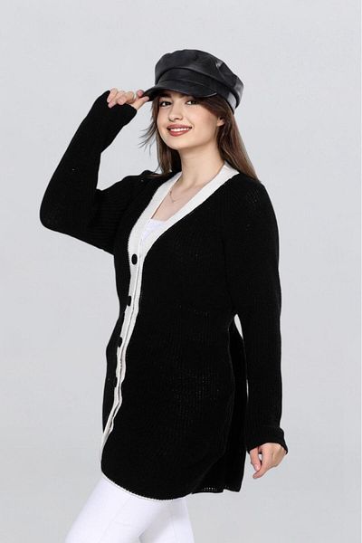 Fox Life Kids Women's Button Detailed Long Cardigan Tunic Hijab Cardigan Flt1024
