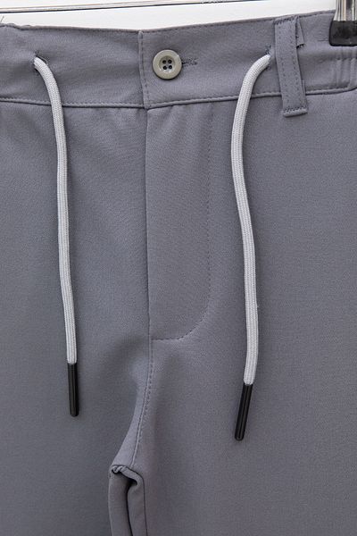 Cansın Mini Boy's Double Leg Dark Gray Smoked Fabric Trousers 21144