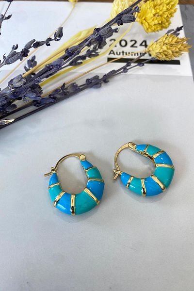 İthal 1533 Imported Green Earrings