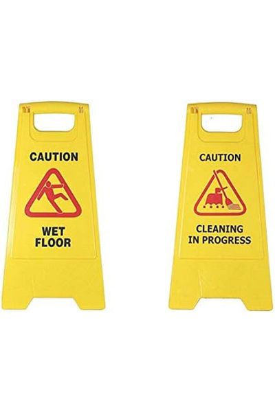 Yuwell YU WELL Caution Sign Board (Combo of 2 Pcs Sign Board,Wet Floor and Cleaning in Progress Sign Board)