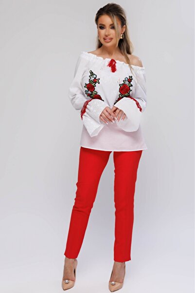 Atmosphere Fashion Red tapered pants