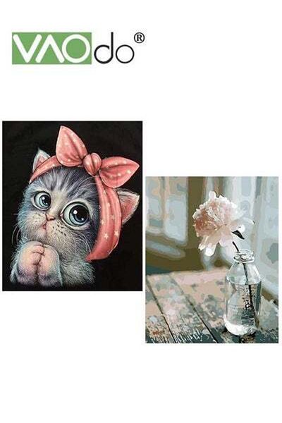 VAODO 2PCS 5D DIY Diamond Painting Set Different Shape Diamond Painting Dot Diamond Painting Cat