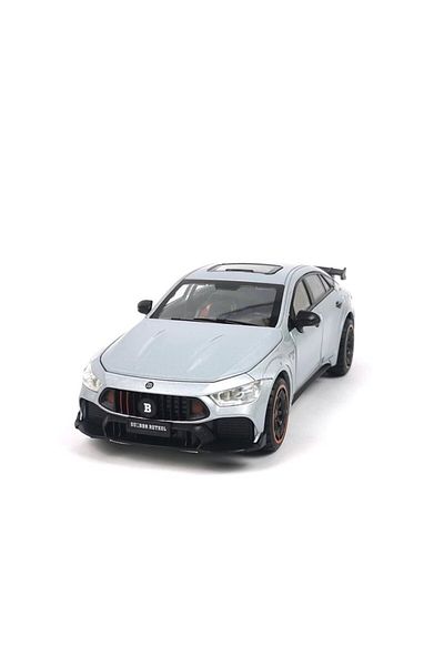 BaoBao White metallic sports car 1:24, tuning model with open doors and hood, BAOBAO