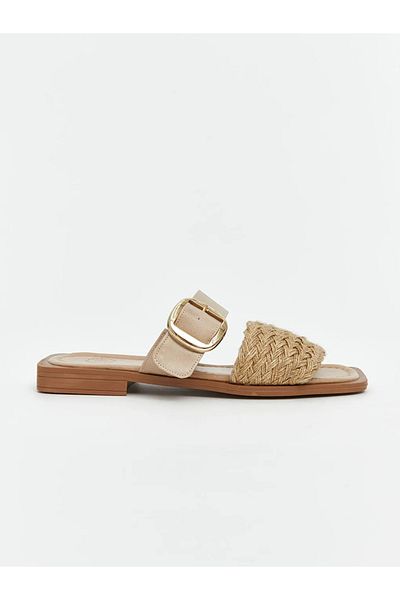 LC Waikiki Lcw Steps Brown Double Striped Women's Slippers