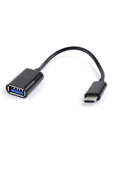 OEM OTG adapter cable USB 2.0 female to USB type C male, Cablexpert 10011, length 20 cm, in blister, black