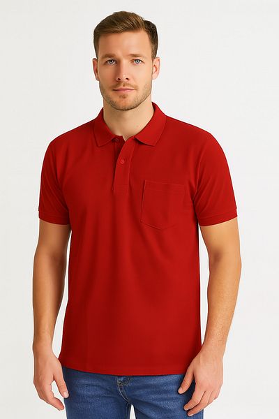 Duss Men's Pocket Polo Neck T-Shirt