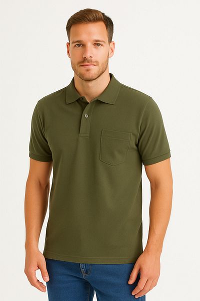 Duss Men's Pocket Polo Neck T-Shirt