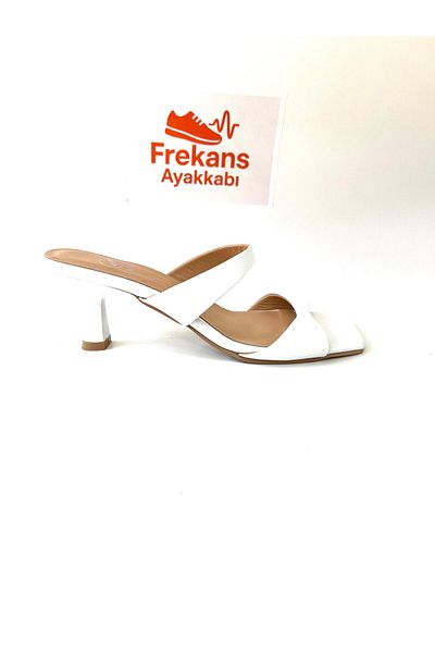 NEWGÜLTEKİN Khaki Leather Comfortable Fit Very Stylish Evening Sandals 7 cm Heel Height
