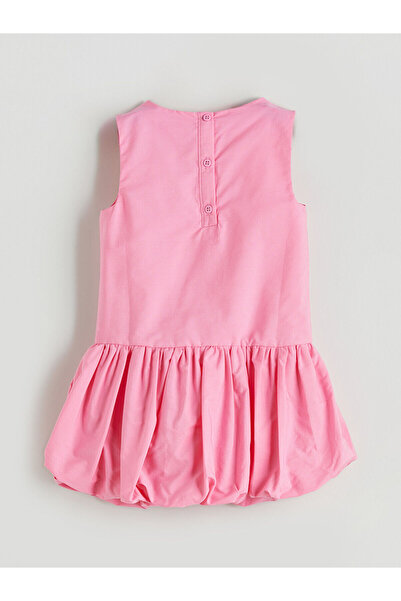 LC Waikiki Lány poplin ruha virágos rátéttel