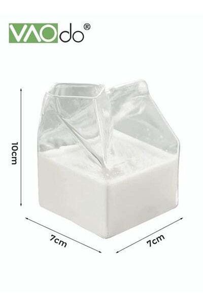 VAODO Thickened Glass Milk Cup High Temperature Resistance Transparent Glass Coffee Cup Creative Milk Box