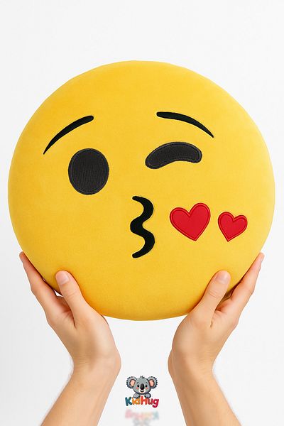 KidHug Emoji Plush Pillow – Optional - Lover, Choice, Kokoş Emoji Pillows, Home Car Office Gift Smile