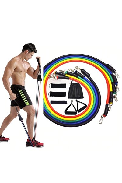 OULITE Set de benzi de rezistență din latex din 11 bucăți – Set de cauciuc pentru exerciții și fitness CKS-124