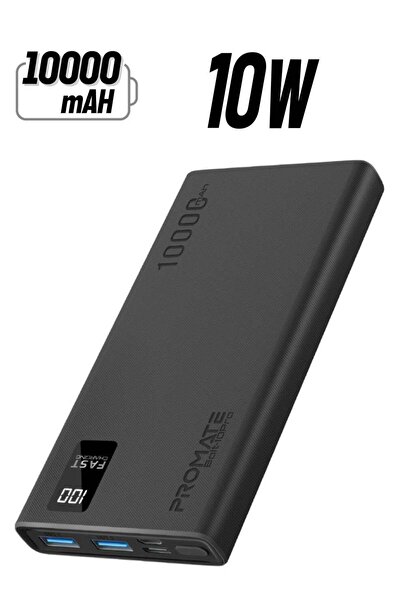 Promate Bolt-10Pro 10000mAh Ultra-Slim Power Bank - Black