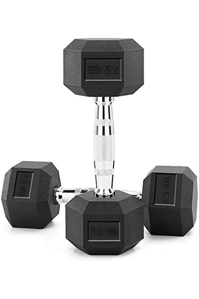 Skyland SKY LAND Dumbbells-Rubber Coated Cast Iron Hexagonal Weights for Strength Training