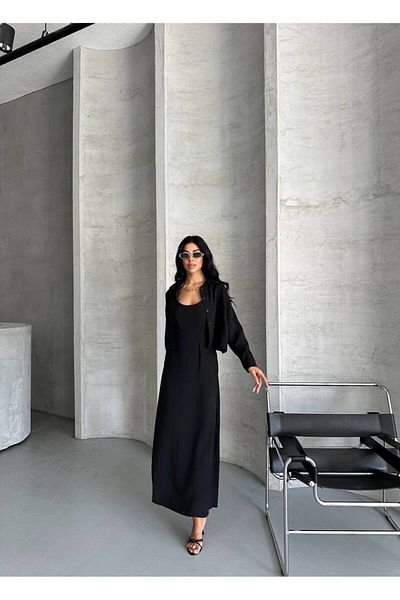 Bak'ap Premium Perry Cotton Tril Tril Fabric Shirt Long Dress 2-Piece Suit