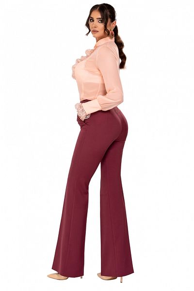 Atmosphere Fashion Burgundy high-waisted pants