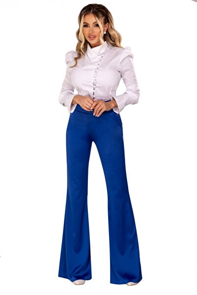 Atmosphere Fashion Elegant blue taffeta trousers