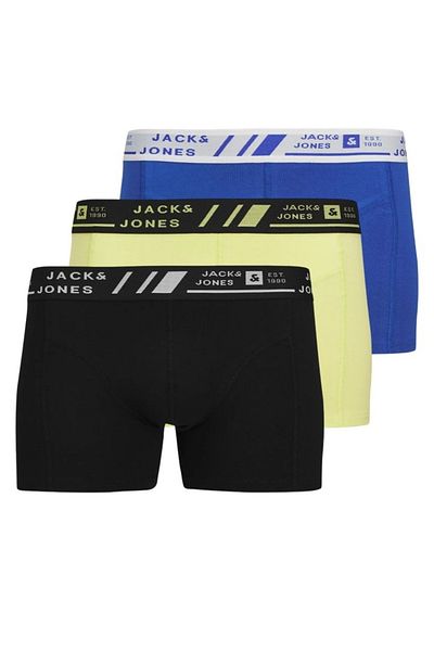 Jack & Jones J&J Acangus Boxer Trunks 3 Pack Μαύρο Μπλε Κίτρινο