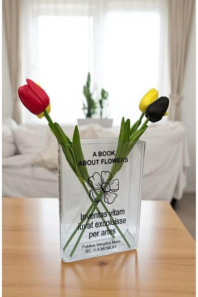 DEFORA Book-Looking Pinterest Decorative Vase Mica Water Leak-Proof (Not Including Flowers)