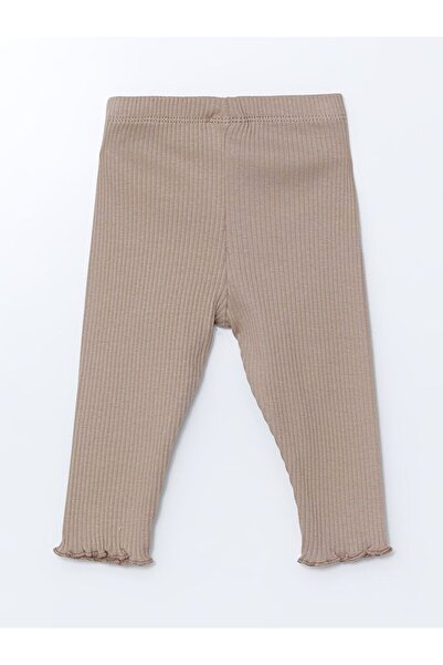 LC Waikiki Kahverengi Beli Lastikli Kız Bebek Tayt 2'li