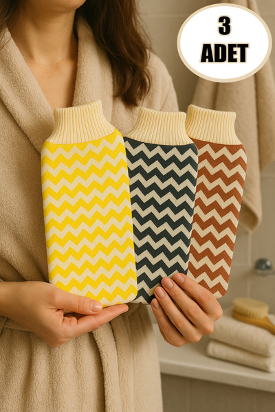 by ballı biocotton Bamboo Banyo Duş Kesesi 3'lü Eldiven Seti Peeling Hassas C...