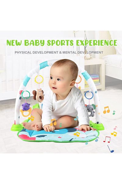 Generic Baby Play Mat Gym with Piano, Lights & Music – Tummy Time Activity Center for Infants & Toddlers