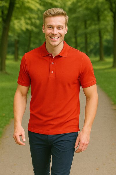 Duss Men's Pocketless Polo Neck T-Shirt