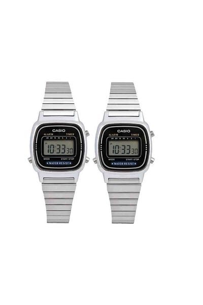 casiu Casio LA670 Women's Watch, Silver, Stainless Steel, LA670