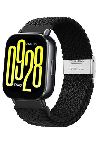 MMP SHOP Xiaomi Redmi Watch 5 Acitve / 5 Lite Uyumlu Metal Clips Kumaş Örgü A...