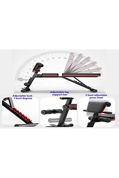 Skyland Weight Bench Multi Function EM-1857 Adjustable With An Extreme Elastic Rope For Home Gym Workout