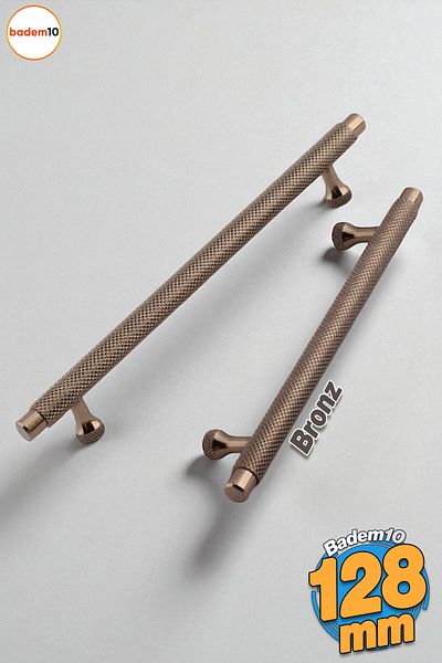 Badem10 Martin Bronze Metal Handle 128 mm Furniture Drawer Kitchen Cabinet Cupboard Modern Cover Handles Pattern