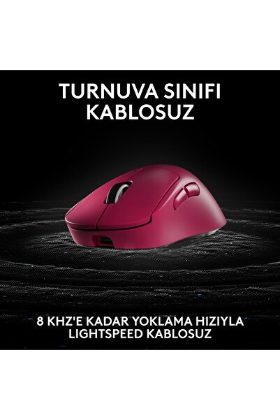 logitech G PRO X SUPERLIGHT 2 DEX LIGHTSPEED HERO 2 32K DPI Sensör Kablosuz Oyuncu Mouse - Pembe
