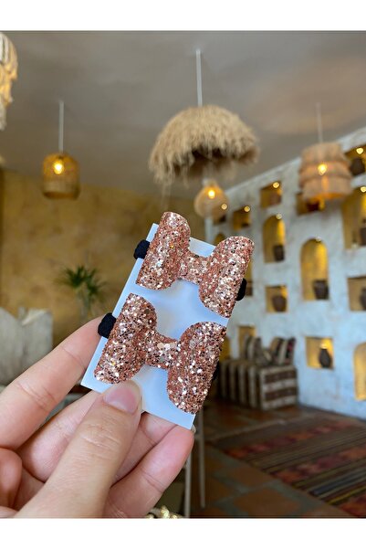 Little Sparkle Co. Pudra Pink Glitter 2 bucăți de cauciuc de păr