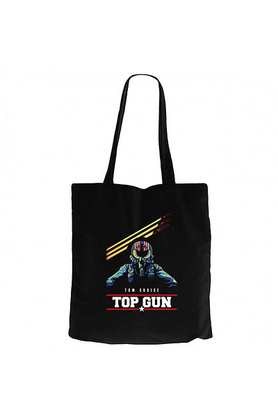 Z zepplin Top Gun Tom Cruise Black Zippered Cloth Bag Gabardine