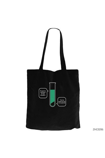 Z zepplin Chemist Formula Black Zippered Cloth Bag Gabardine