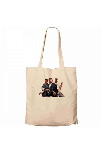 Z zepplin Gta Assassin Business Mans Cream Zippered Cloth Bag Gabardine