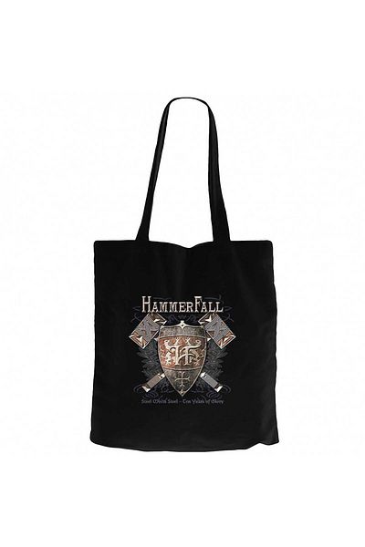 Z zepplin Hammerfall Steel Meets Steel Black Zippered Cloth Bag Gabardine