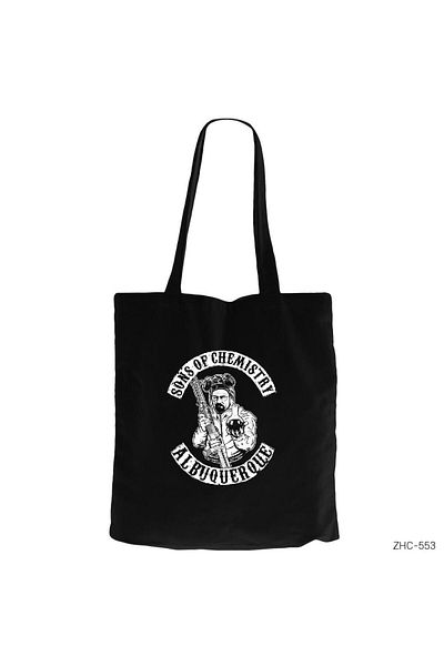 Z zepplin Breaking Bad Son of Chemistry Black Zippered Cloth Bag Gabardine
