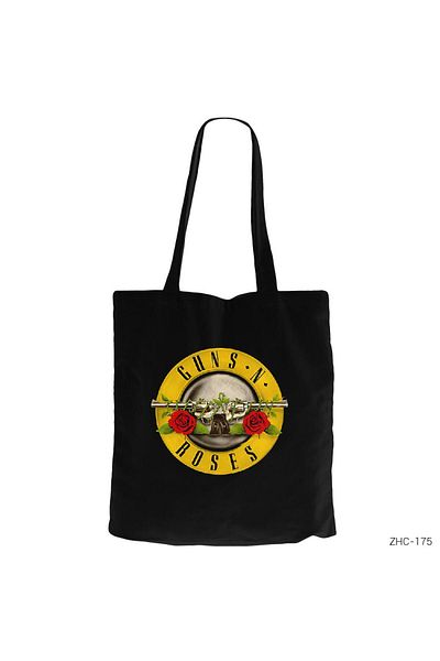 Z zepplin Guns N Roses Black Zippered Cloth Bag Gabardine