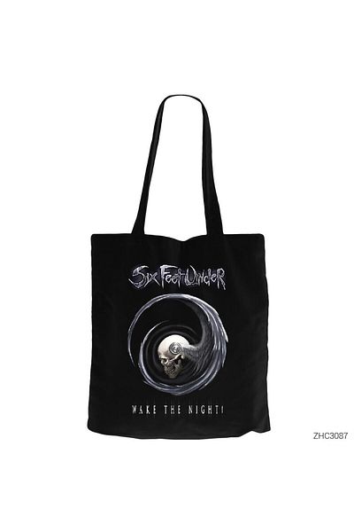 Z zepplin Six Feet under Wake the Night Black Zippered Cloth Bag Gabardine