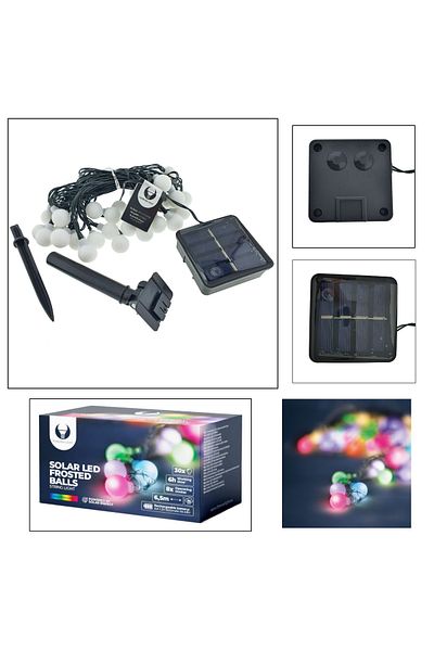 Forever Ghirlandă luminoasă solară cu 30 de becuri LED, Forever Light 94589, lungime 6,5 m, panou solar, baterie