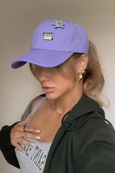 Külah Lilac Hat with Pin Detail - 100% Cotton Snapback Cap
