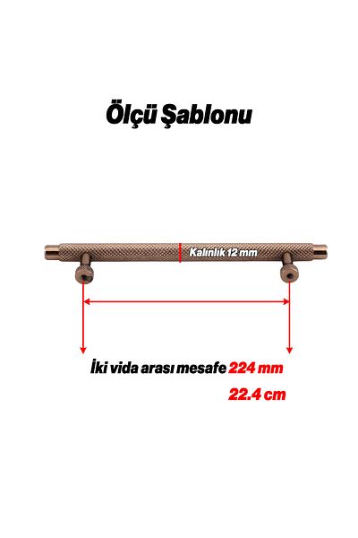 Badem10 Martin Bronze Metal Handle 224 mm Furniture Drawer Kitchen Cabinet Cupboard Modern Cover Handles Pattern