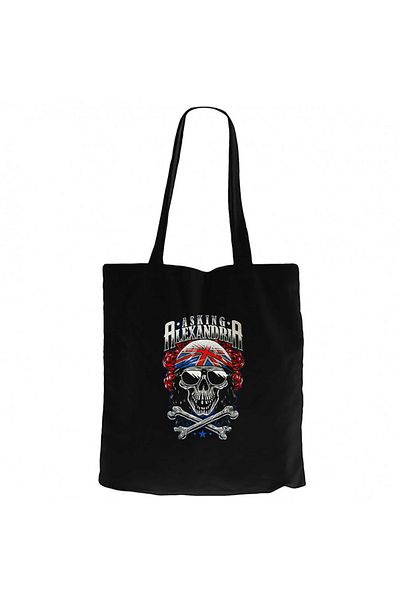 Z zepplin Asking Alexandria Skull Μαύρη υφασμάτινη τσάντα με φερμουάρ Gabardine