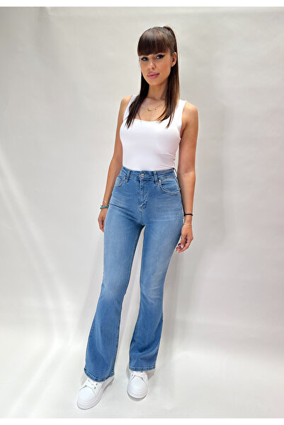 IFASTFASHION Blugi evazați cu talie înaltă și croială feminină