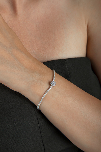 innuendo jewelery 925 Ayar Gümüş Su Yolu Tektaş Bileklik