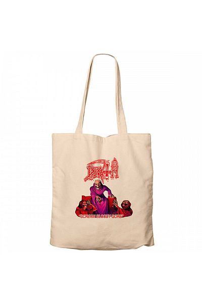 Z zepplin Death Scream Bloody  Cream Zipper Cloth Bag Gabardine