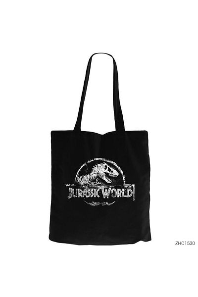 Z zepplin Jurassic Park Older Black Zippered Cloth Bag Gabardine