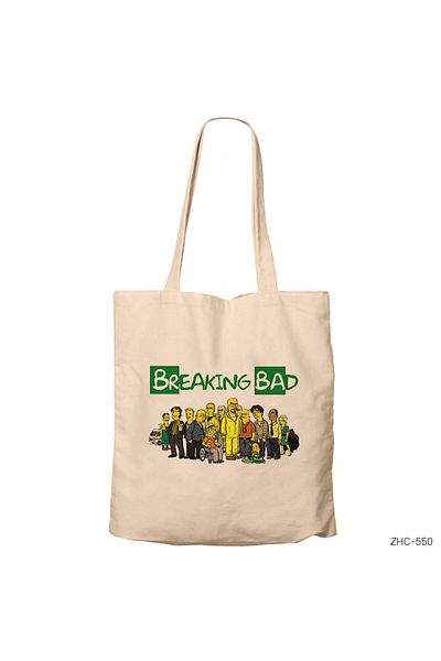 Z zepplin Geantă din pânză Breaking Bad Simpsons crem cu fermoar Gabardine